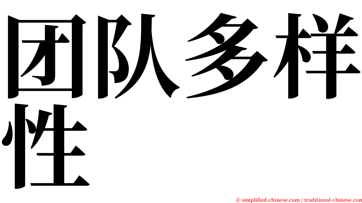 团队多样性 serif font