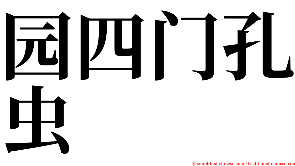 园四门孔虫 serif font