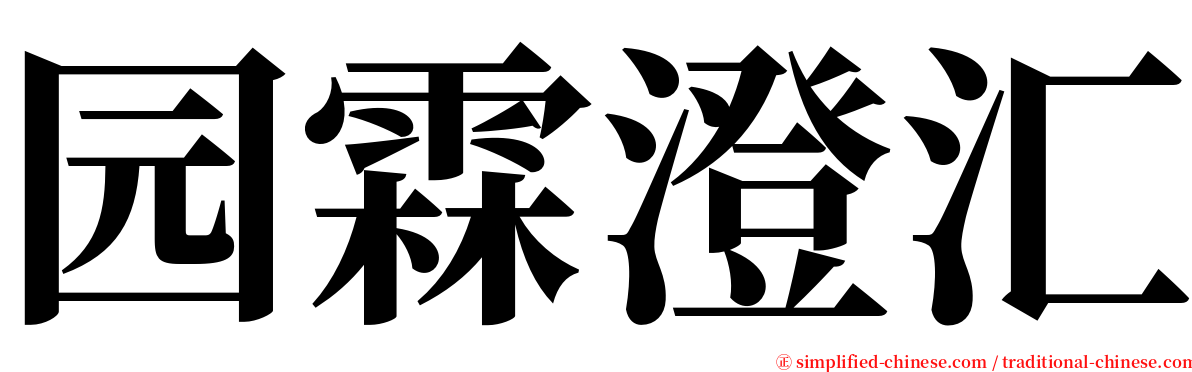 园霖澄汇 serif font