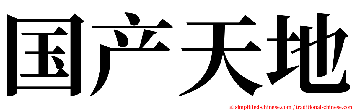 国产天地 serif font