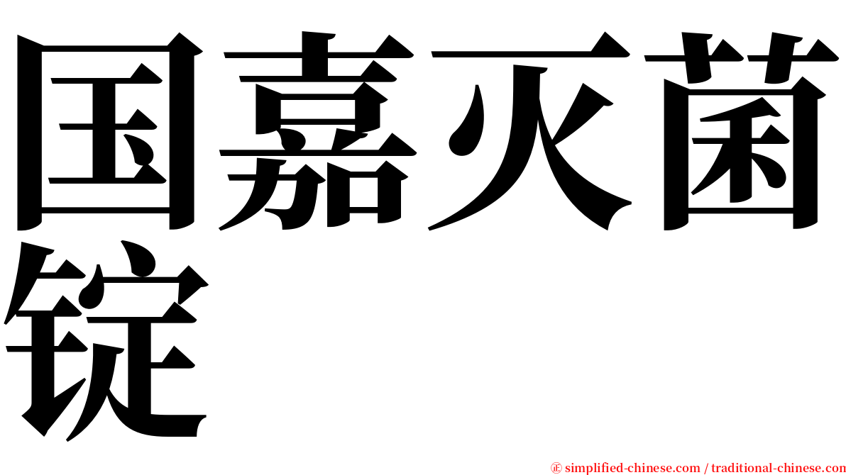 国嘉灭菌锭 serif font