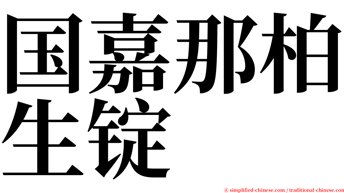 国嘉那柏生锭 serif font