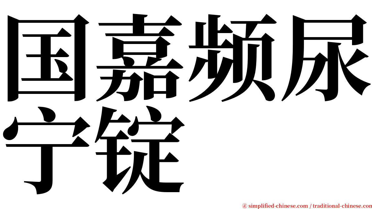 国嘉频尿宁锭 serif font