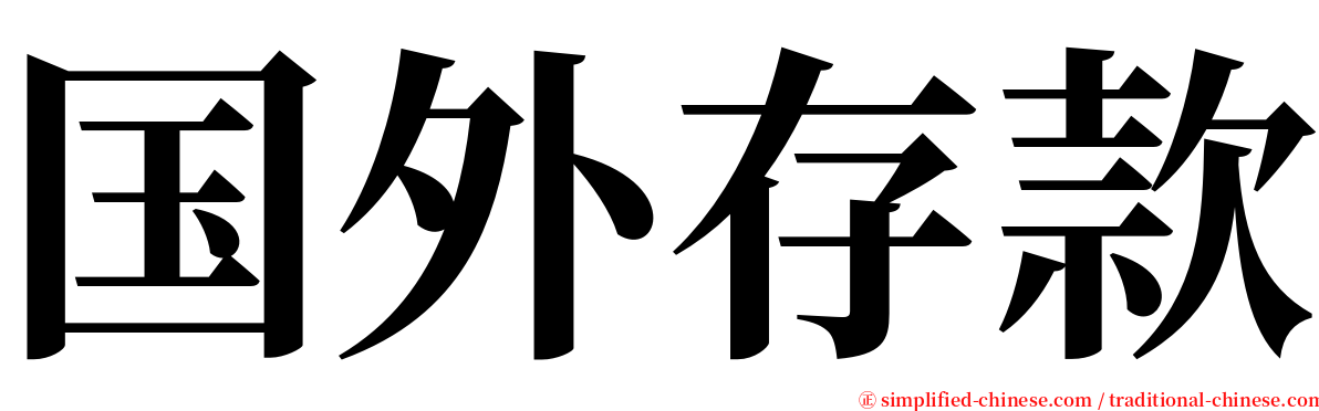 国外存款 serif font