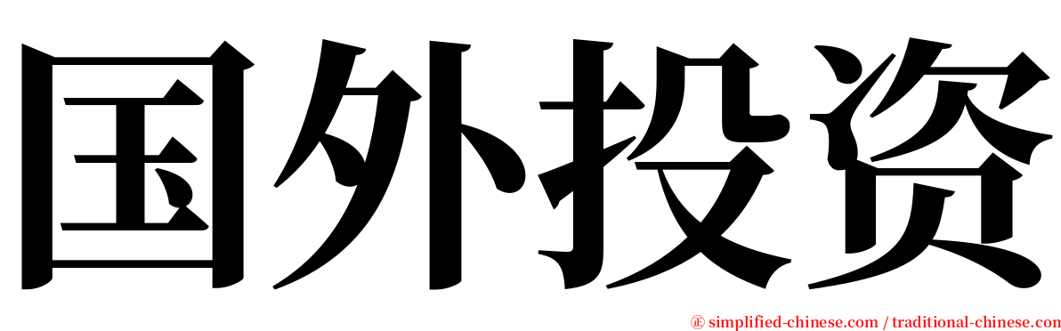 国外投资 serif font