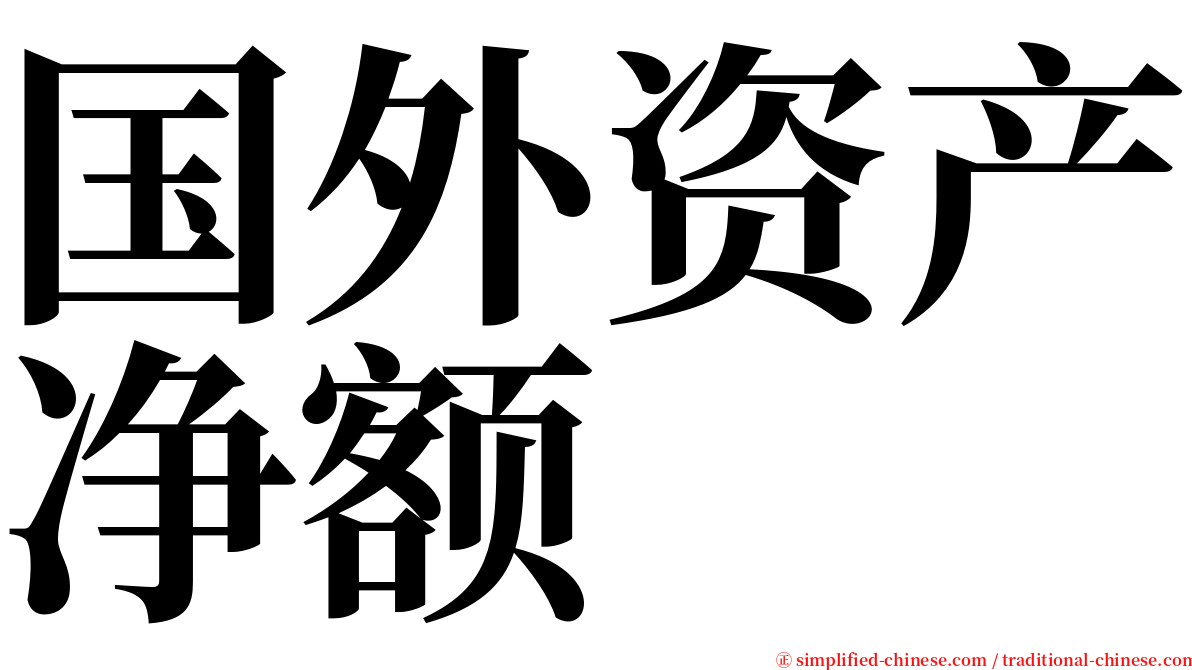 国外资产净额 serif font