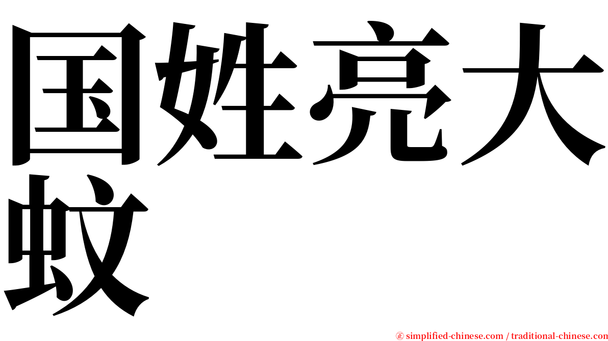 国姓亮大蚊 serif font