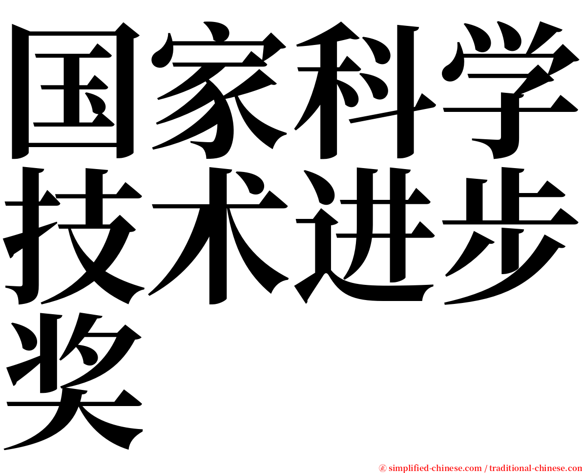 国家科学技术进步奖 serif font