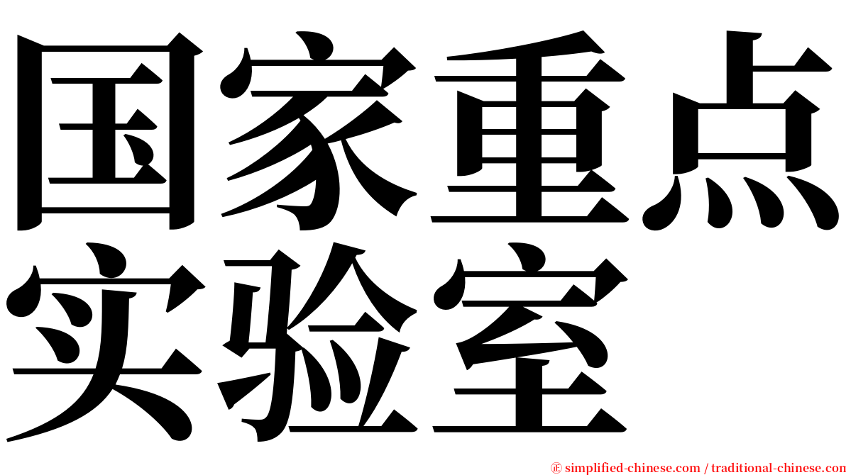 国家重点实验室 serif font