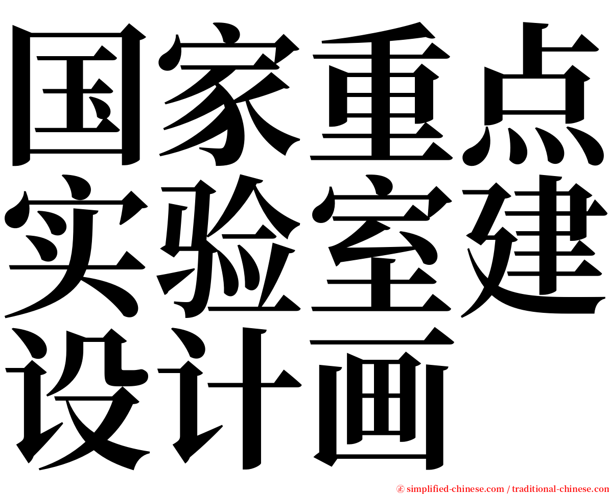 国家重点实验室建设计画 serif font