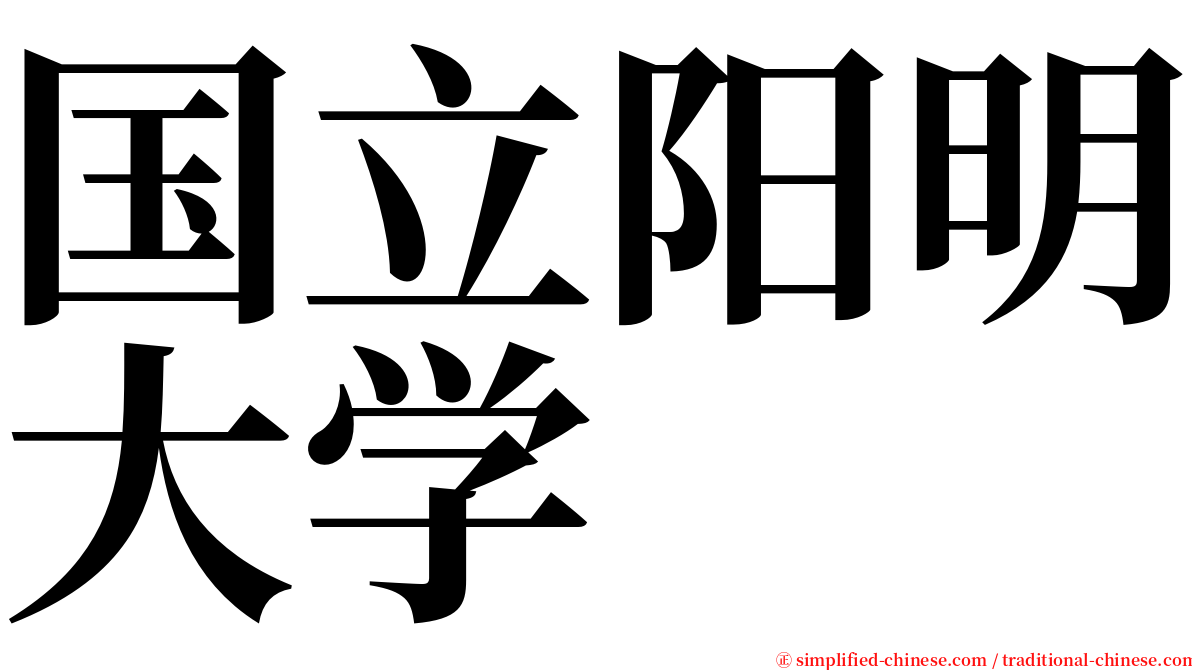 国立阳明大学 serif font