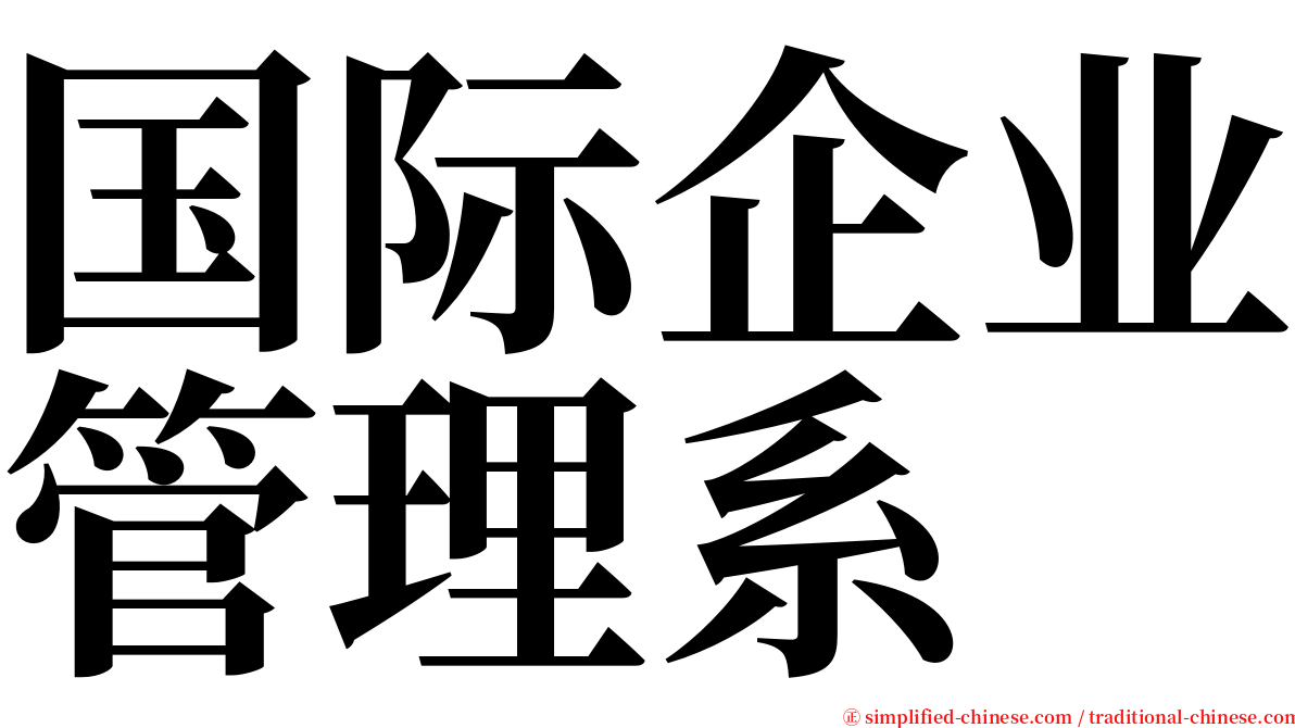 国际企业管理系 serif font