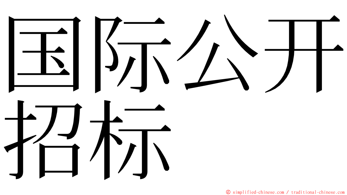 国际公开招标 ming font