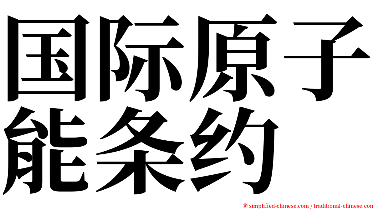 国际原子能条约 serif font