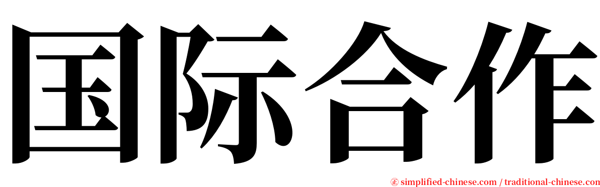 国际合作 serif font