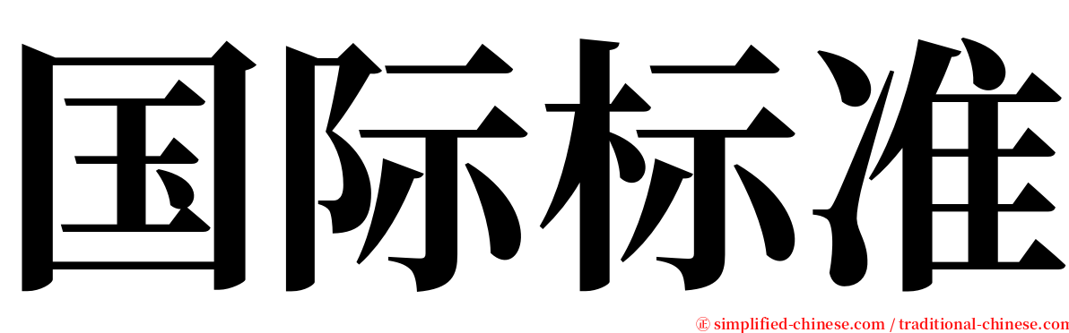 国际标准 serif font