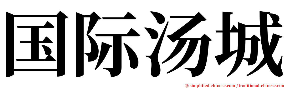 国际汤城 serif font