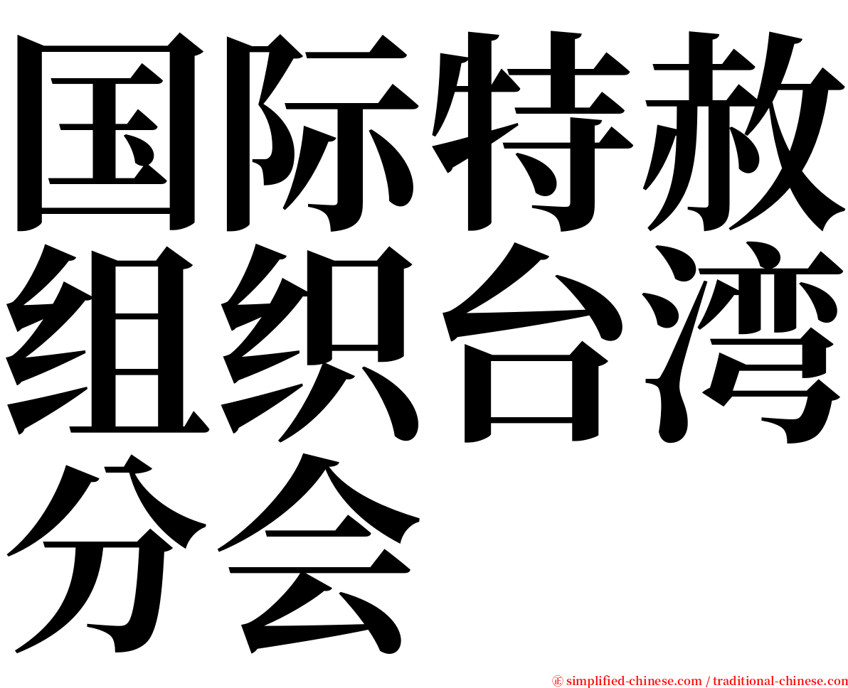 国际特赦组织台湾分会 serif font