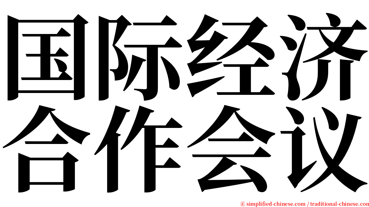 国际经济合作会议 serif font