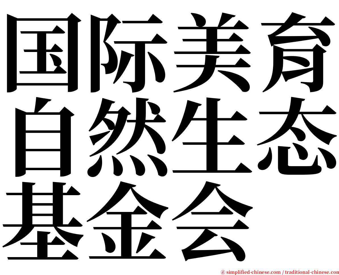 国际美育自然生态基金会 serif font