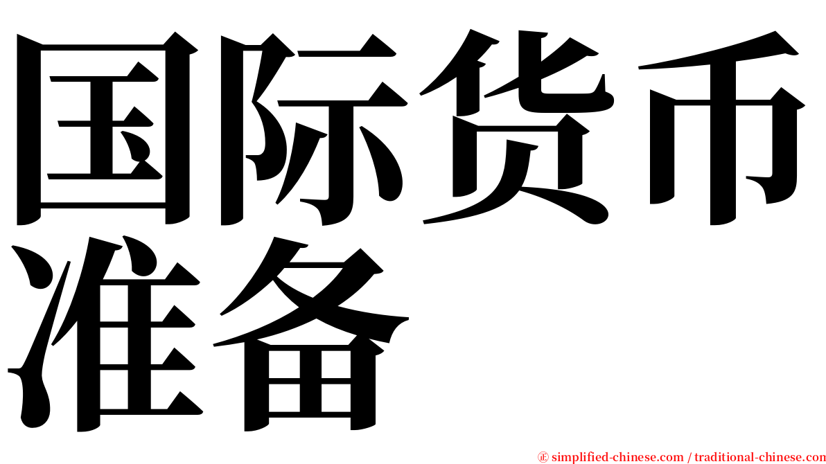 国际货币准备 serif font