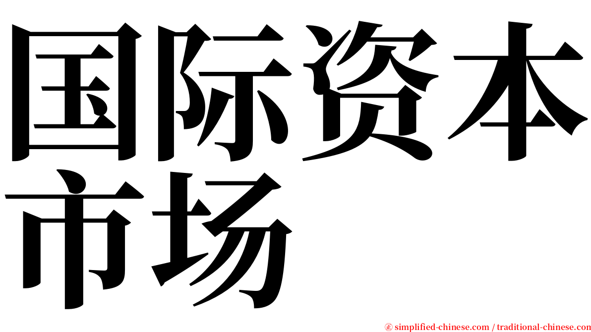 国际资本市场 serif font