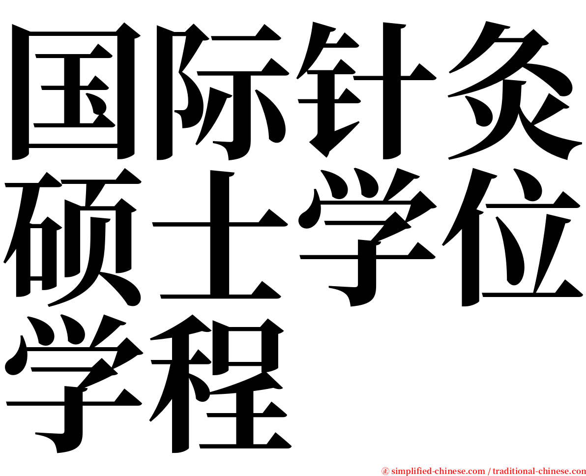 国际针灸硕士学位学程 serif font