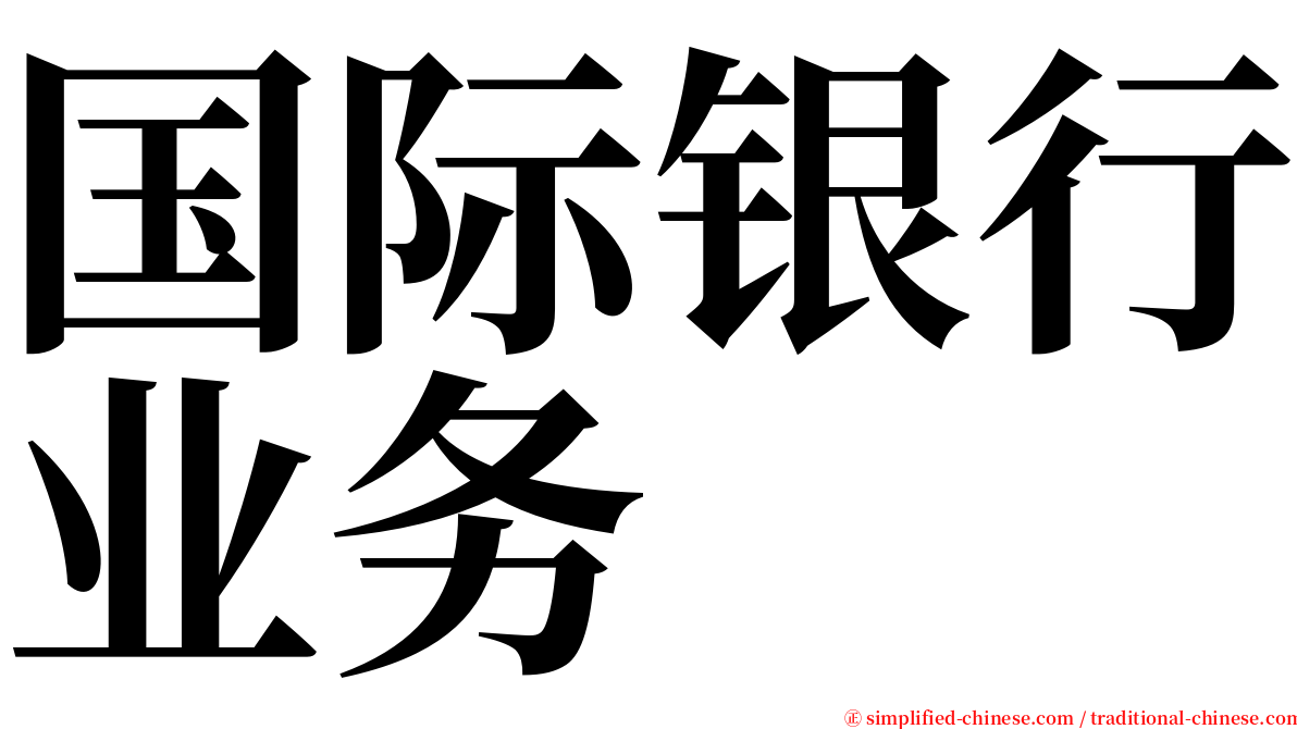 国际银行业务 serif font