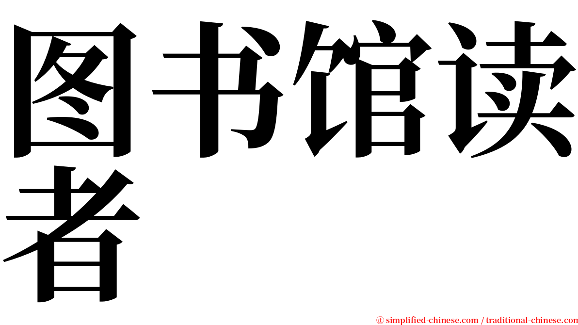 图书馆读者 serif font