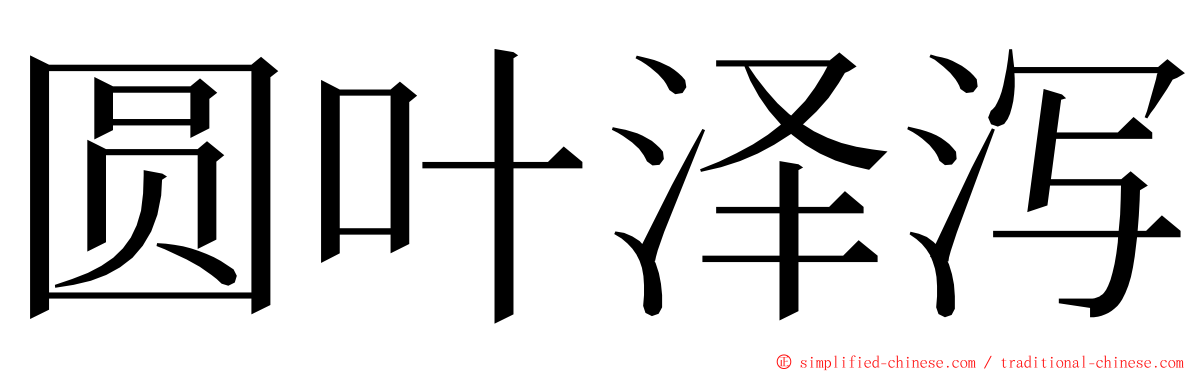 圆叶泽泻 ming font