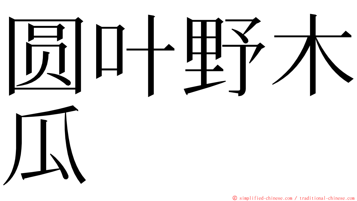 圆叶野木瓜 ming font