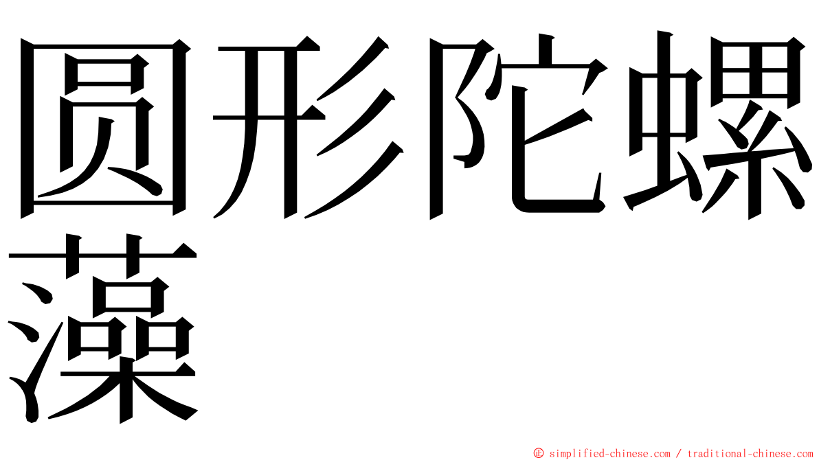 圆形陀螺藻 ming font