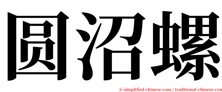 圆沼螺 serif font