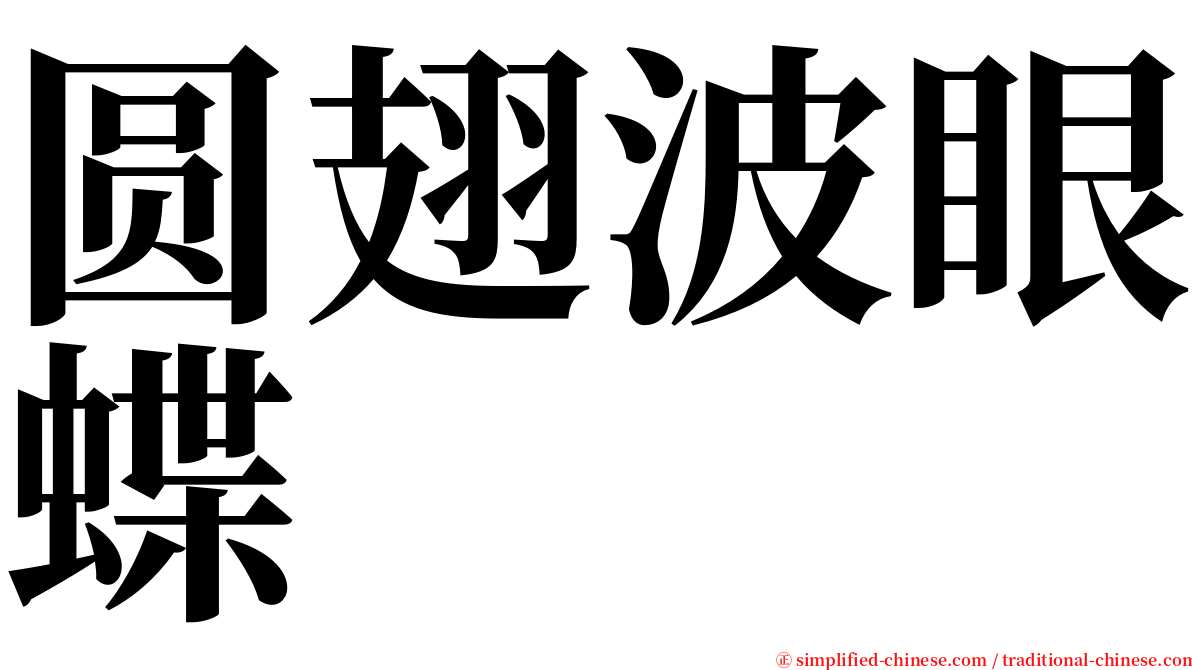 圆翅波眼蝶 serif font