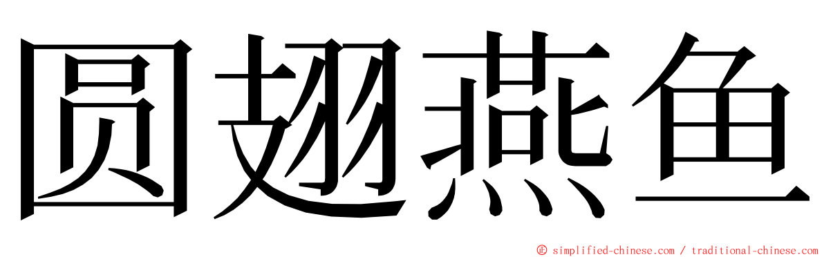 圆翅燕鱼 ming font