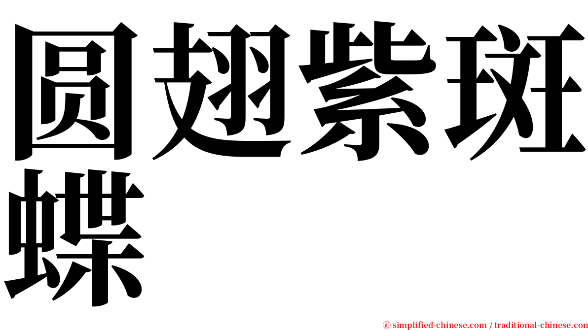 圆翅紫斑蝶 serif font