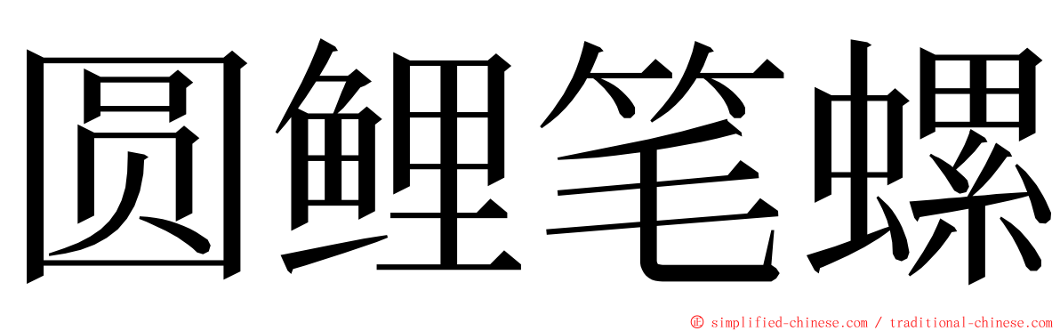圆鲤笔螺 ming font