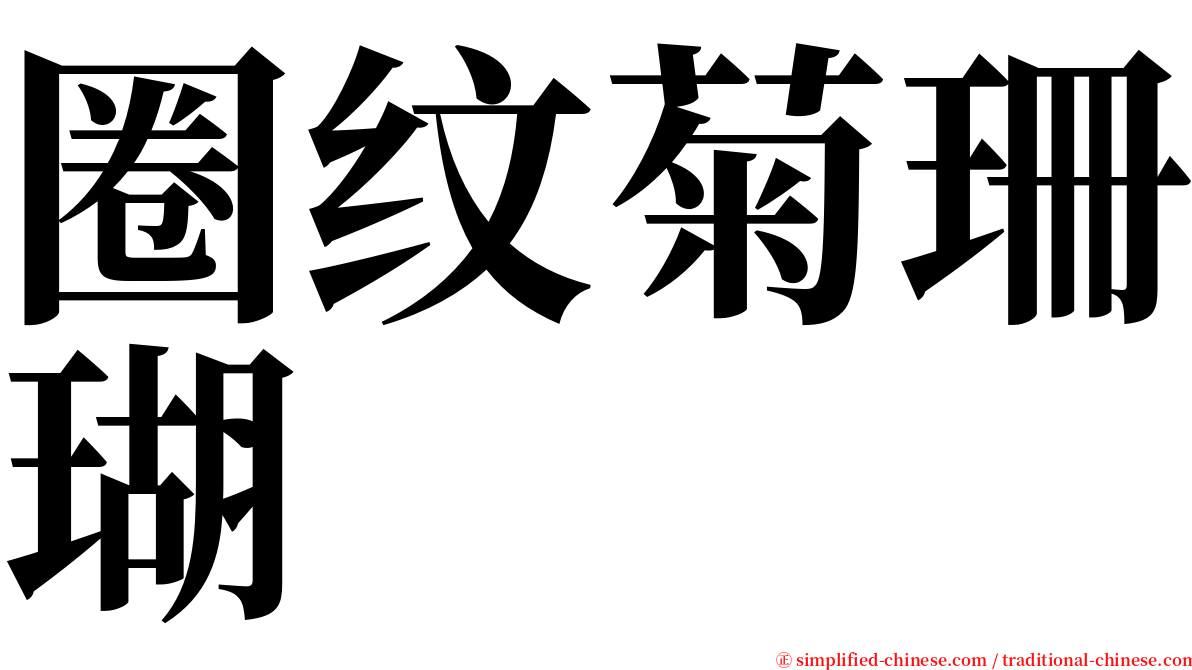 圈纹菊珊瑚 serif font