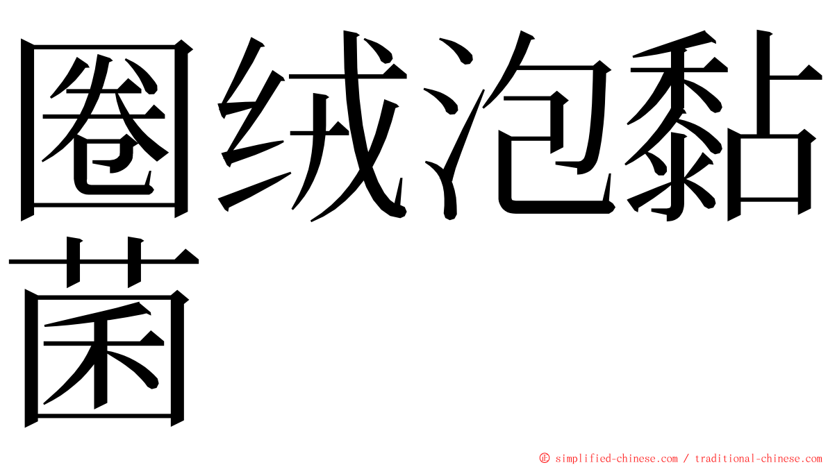 圈绒泡黏菌 ming font