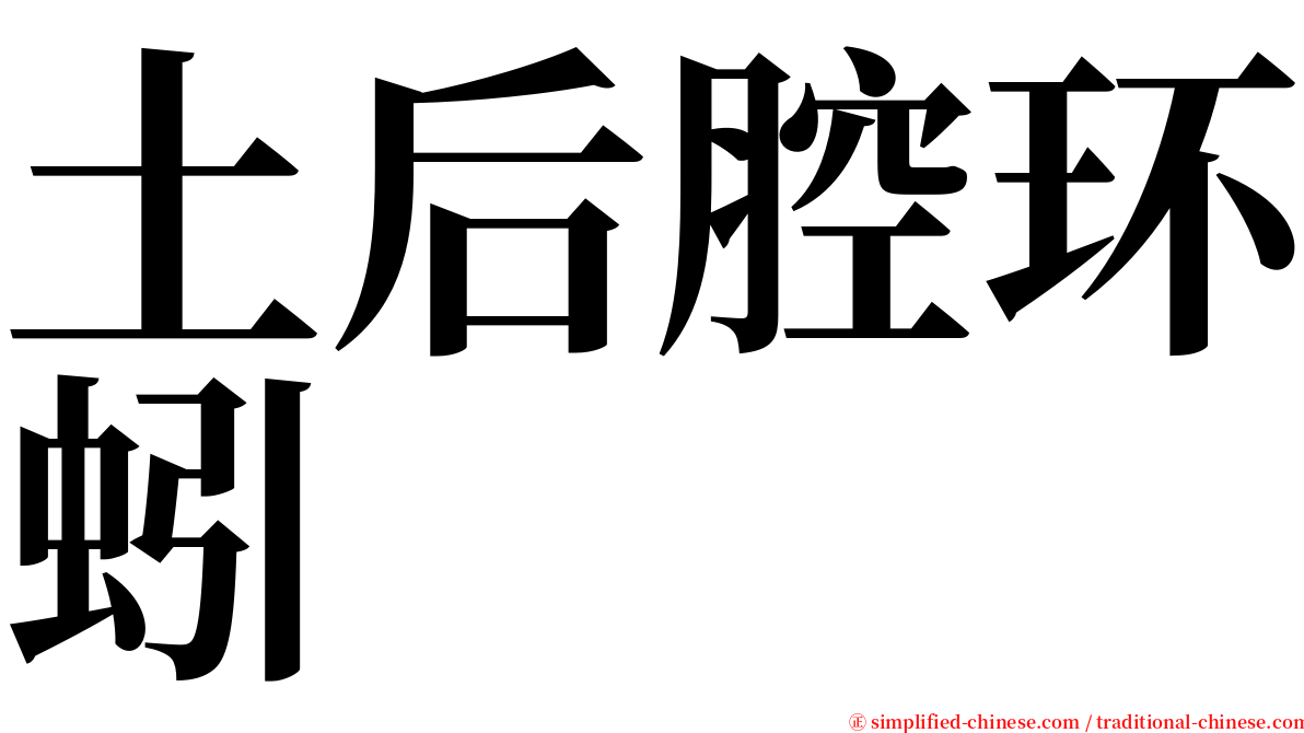 土后腔环蚓 serif font