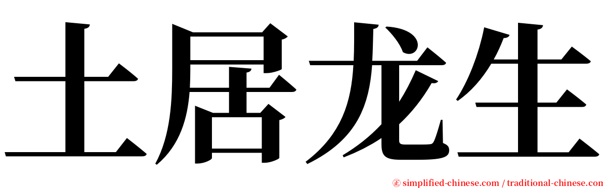 土居龙生 serif font