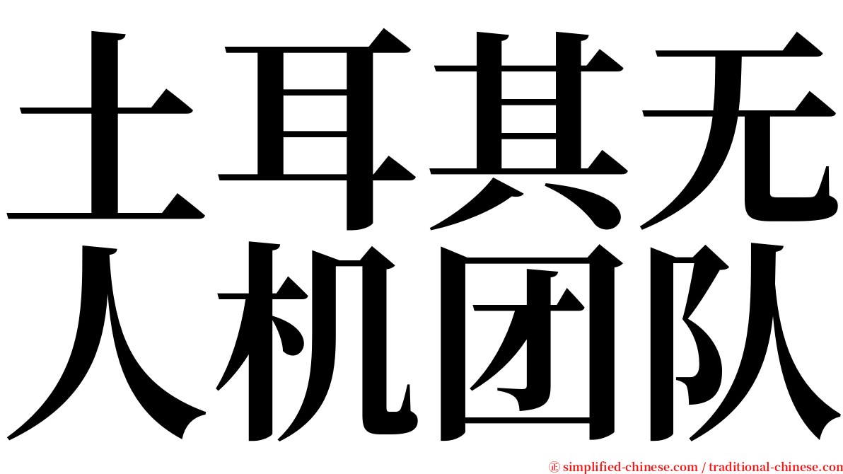 土耳其无人机团队 serif font