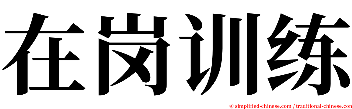 在岗训练 serif font