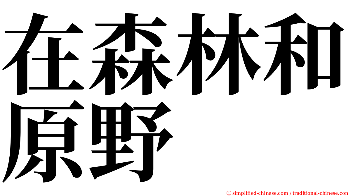 在森林和原野 serif font