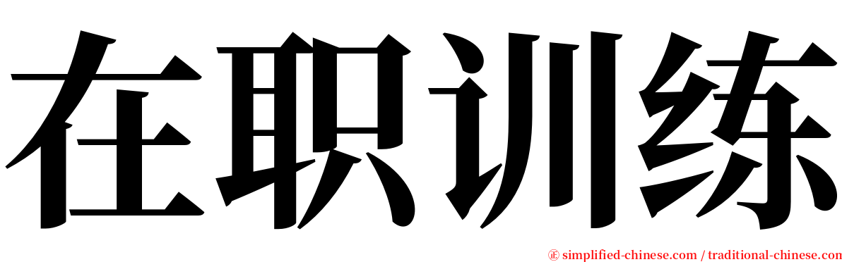 在职训练 serif font