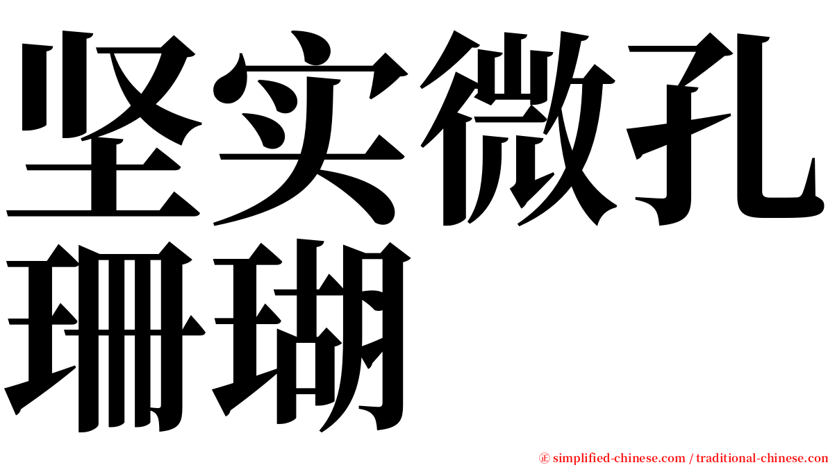 坚实微孔珊瑚 serif font