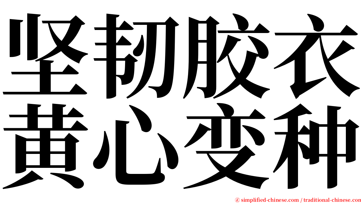 坚韧胶衣黄心变种 serif font