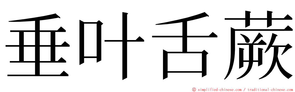 垂叶舌蕨 ming font