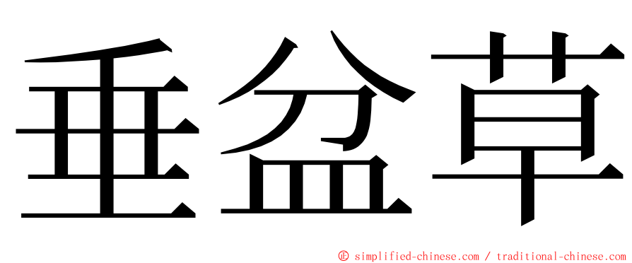 垂盆草 ming font