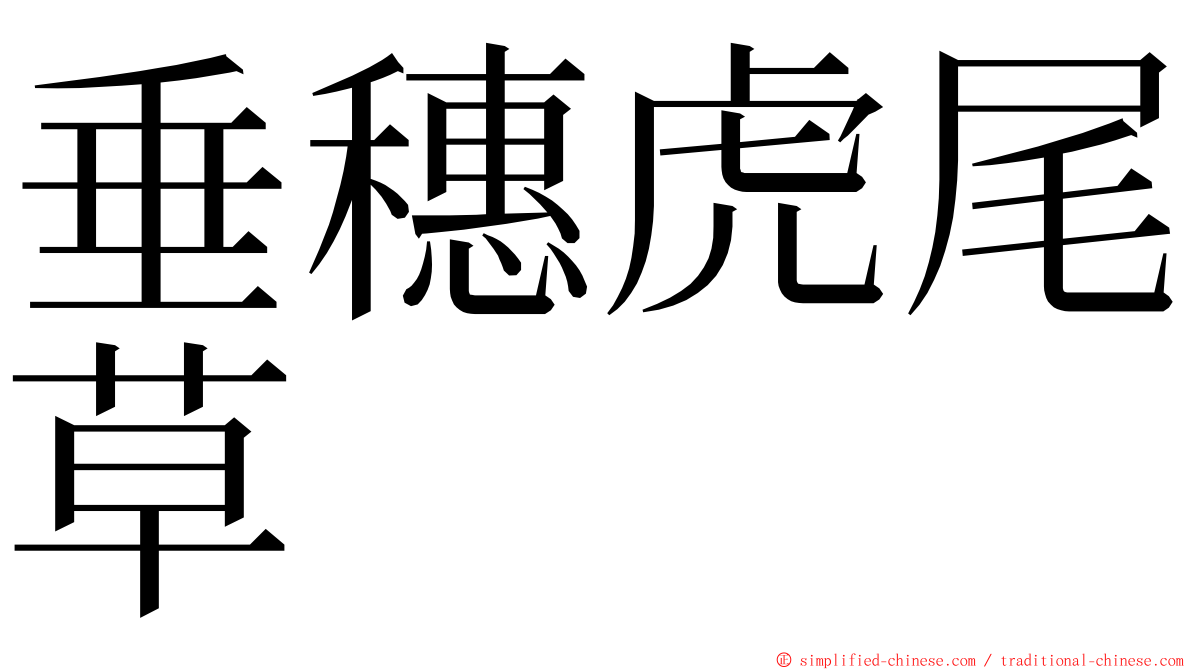 垂穗虎尾草 ming font